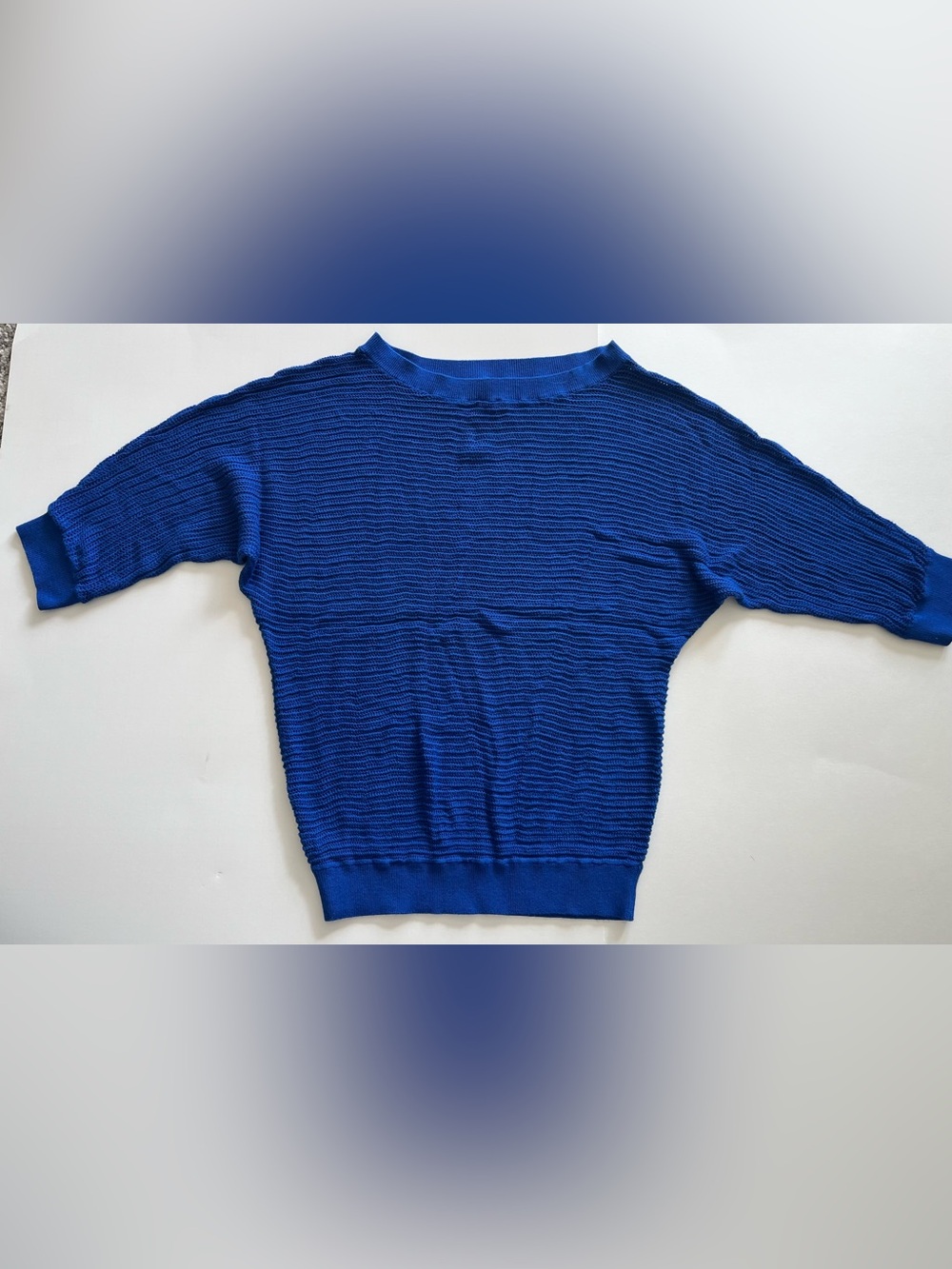 Express Women's dolman Sleeve crew Neck Knit Sweater in Cobalt Blue